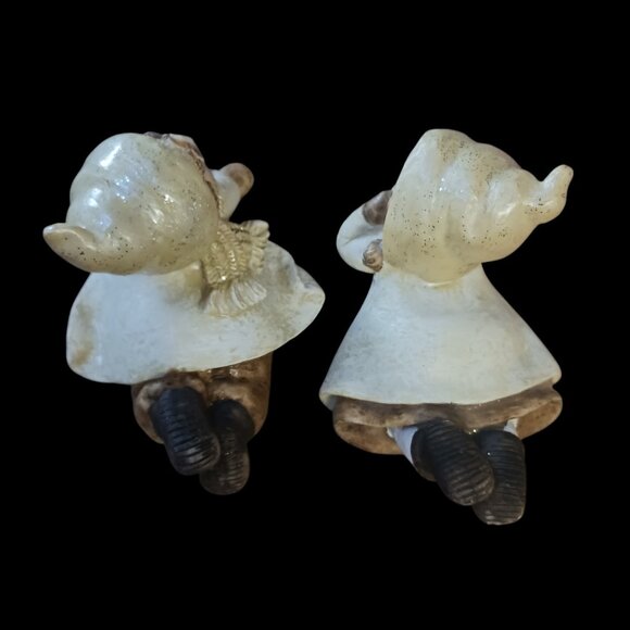 Vintage Adorable Winter Children Figurines – Cozy Winter Snow Play - Set of Two - Picture 4 of 12